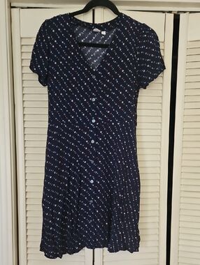 GAP Navy Mini Dress with Small Floral Dots S/M